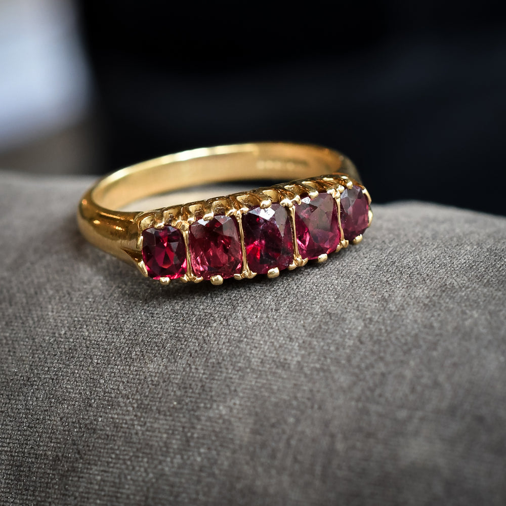 Victorian Ruby 5-Stone Ring