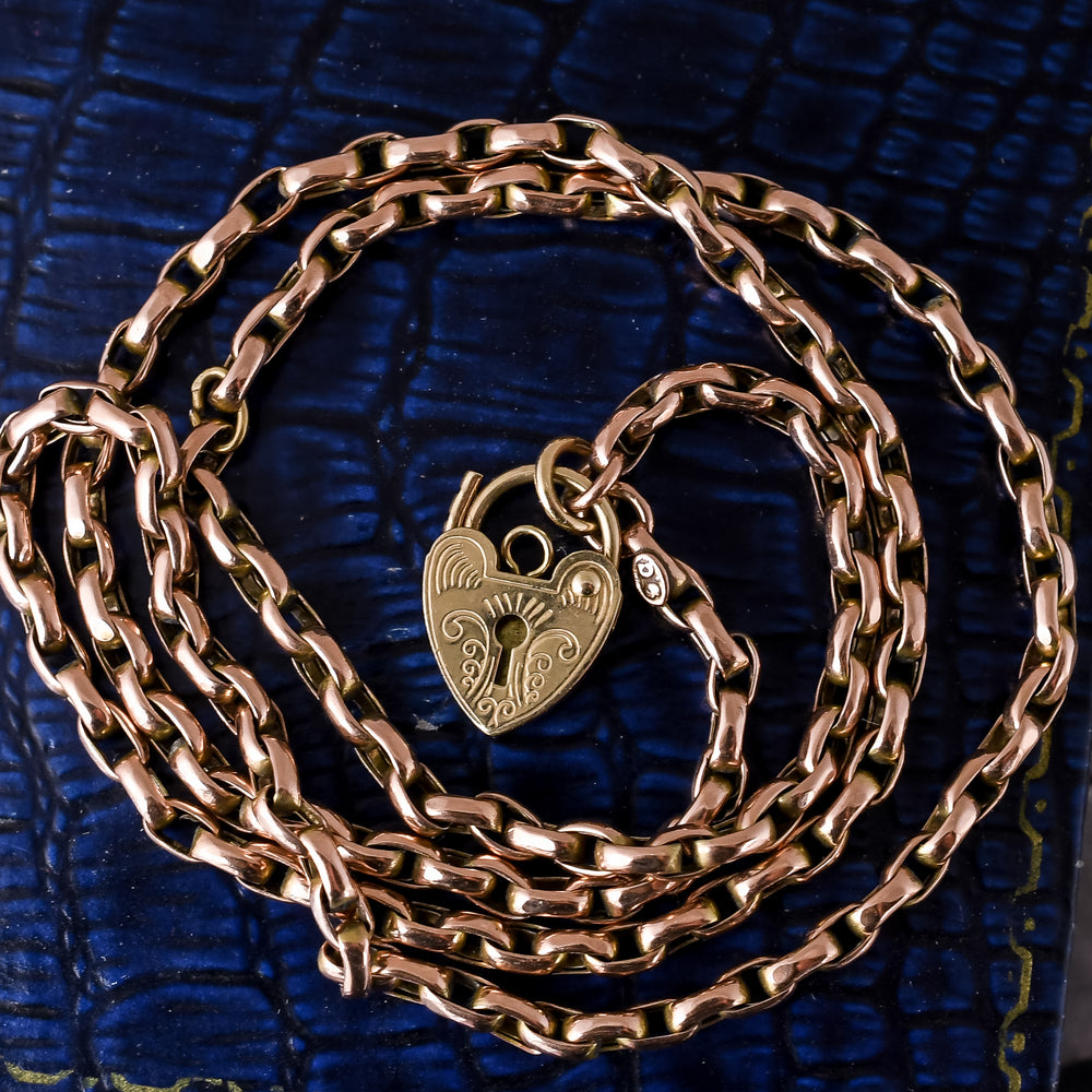 Victorian Chain Necklace with Heart Padlock
