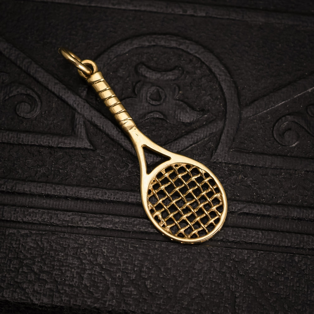 1950s Gold Tennis Racquet Charm