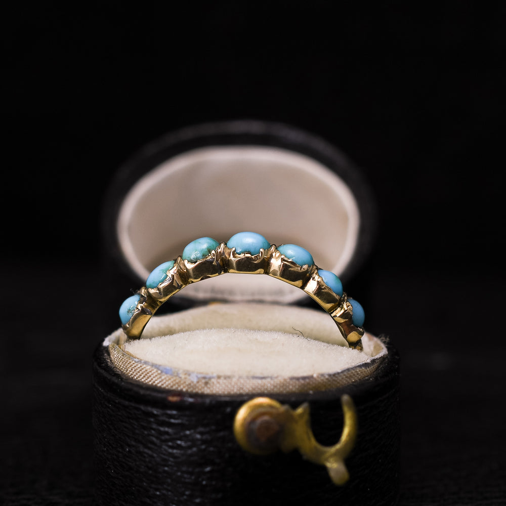Georgian Turquoise Half-Hoop Eternity Ring