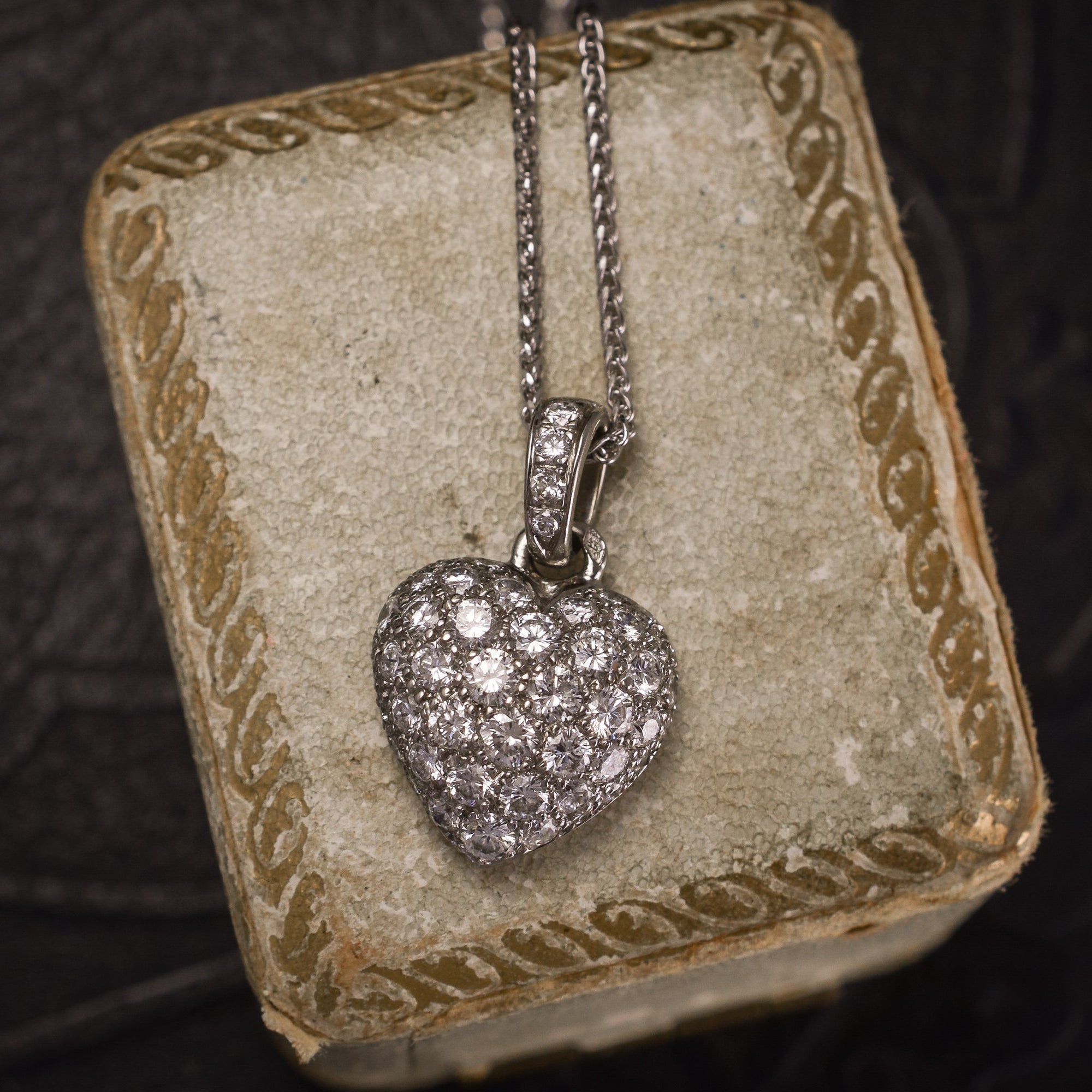 Cartier diamond heart deals necklace