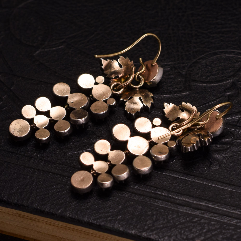 Georgian Rose Cut Diamond Day & Night Earrings