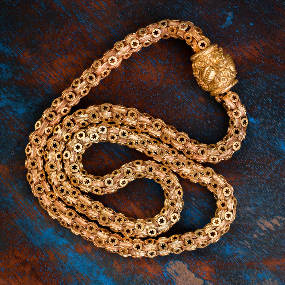 Georgian 15k Gold Star-Link Chain