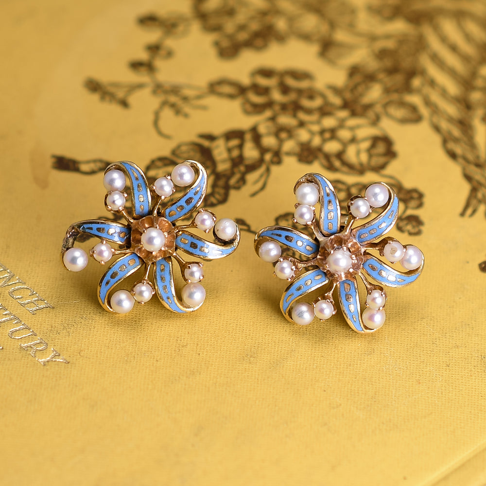 Victorian Sun in Splendour Pearl Earrings