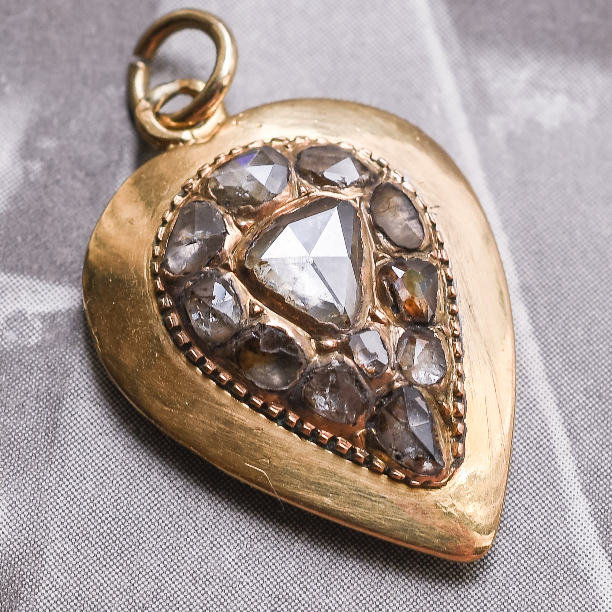 Early Georgian Rose Diamond Heart Pendant – Butter Lane Antiques