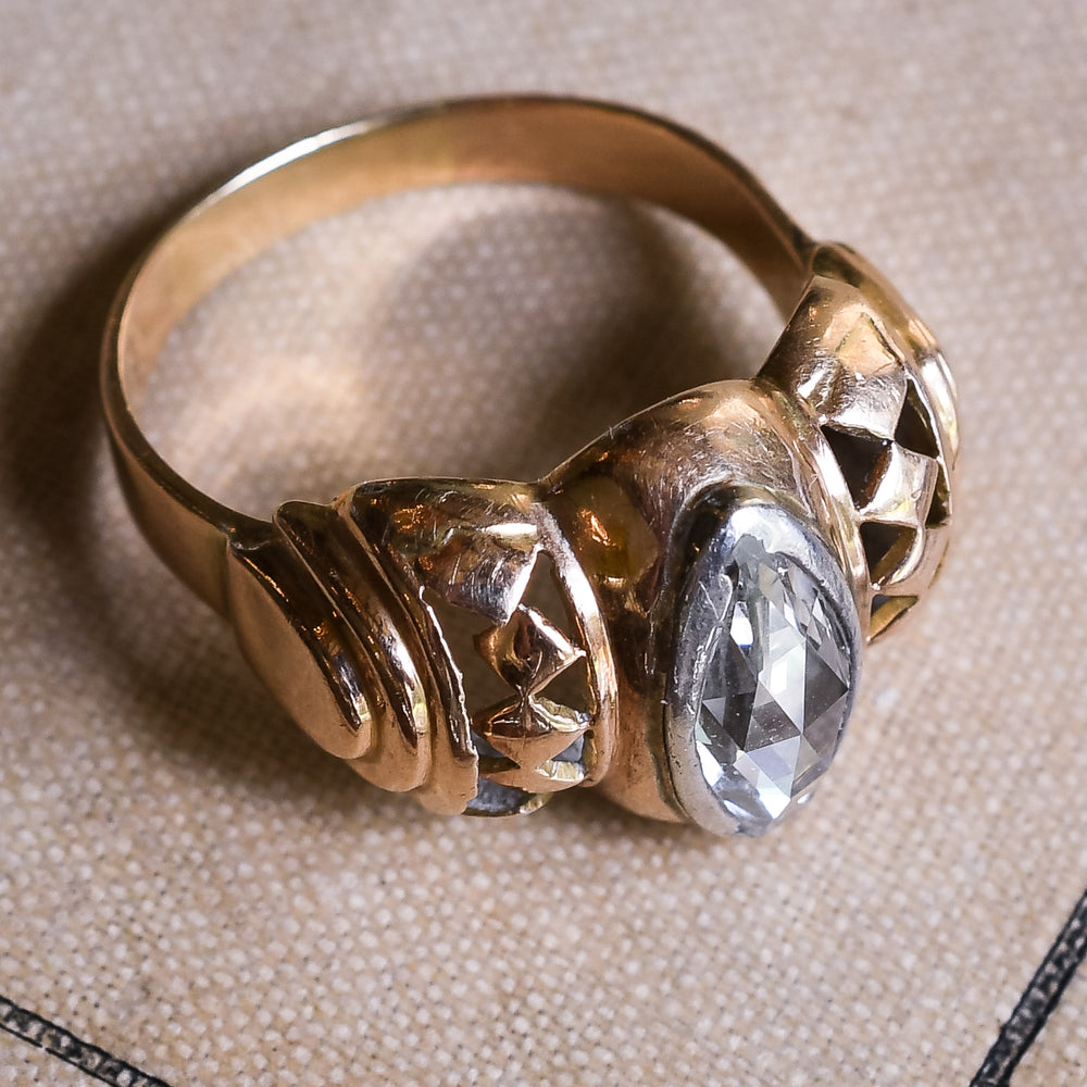 1940s Retro Marquise Diamond Solitaire Ring