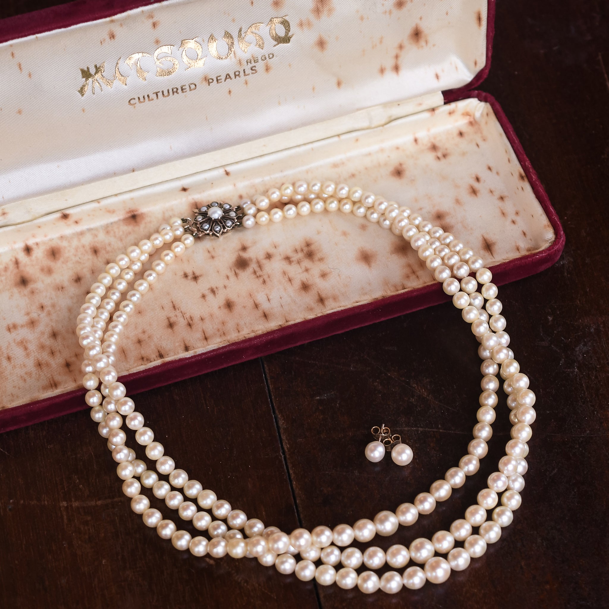 ★VINTAGE HOLLYWOOD★ Margaret Pearl Layered NecklaceVH25NNN SCWL000079_W-