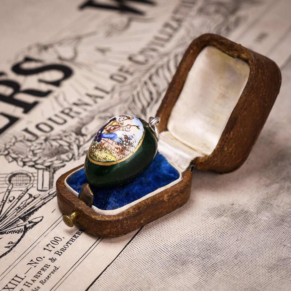 Mid-Victorian Swiss Enamelled Egg Pendant