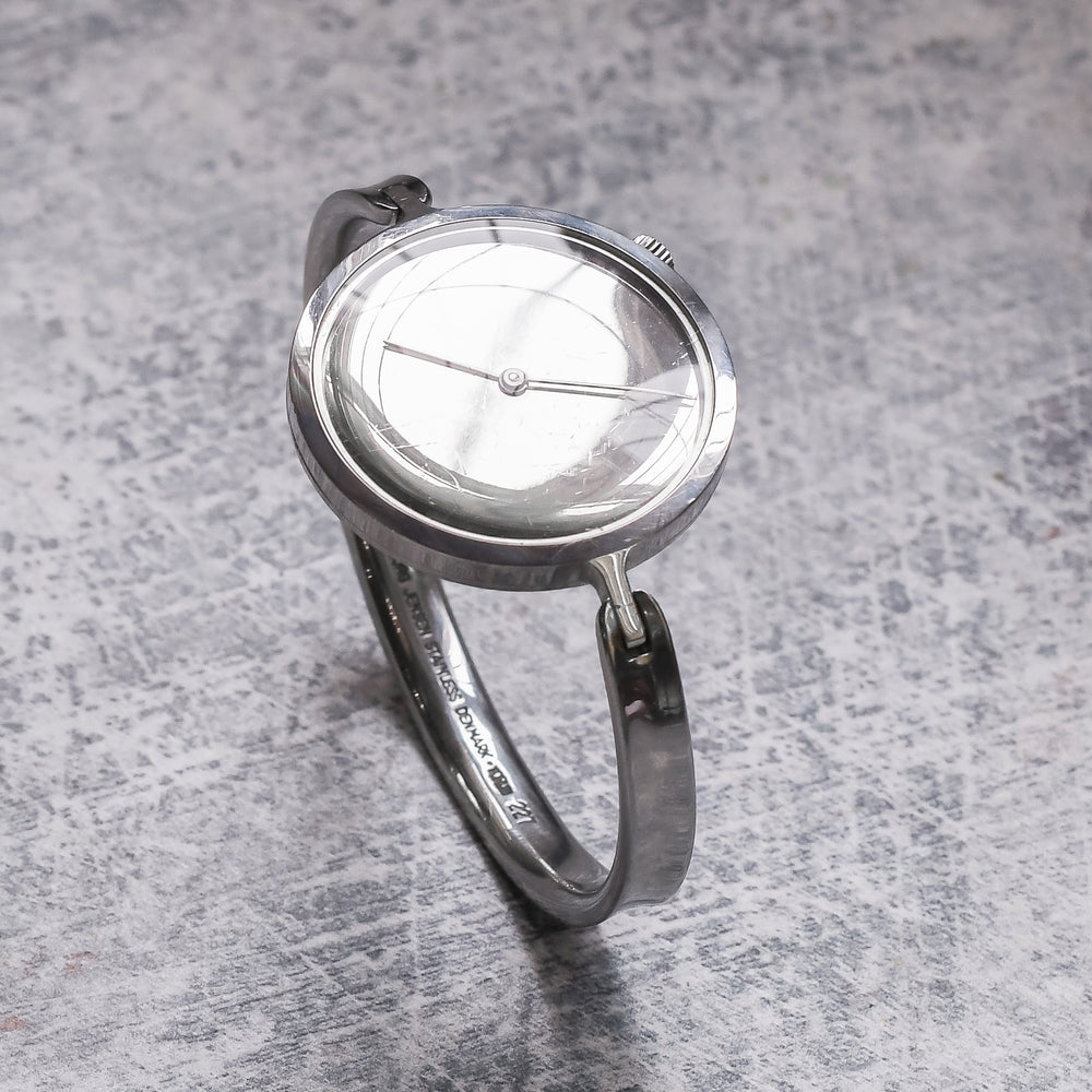 1970s Minimalist Chopard Jensen Stainless Steel Torun Wristwatch