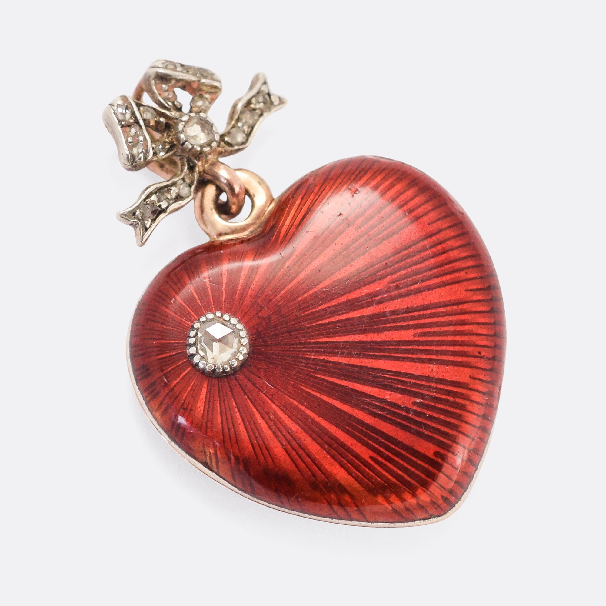 Antique Faberg Red Enamel Heart Locket Butter Lane Antiques