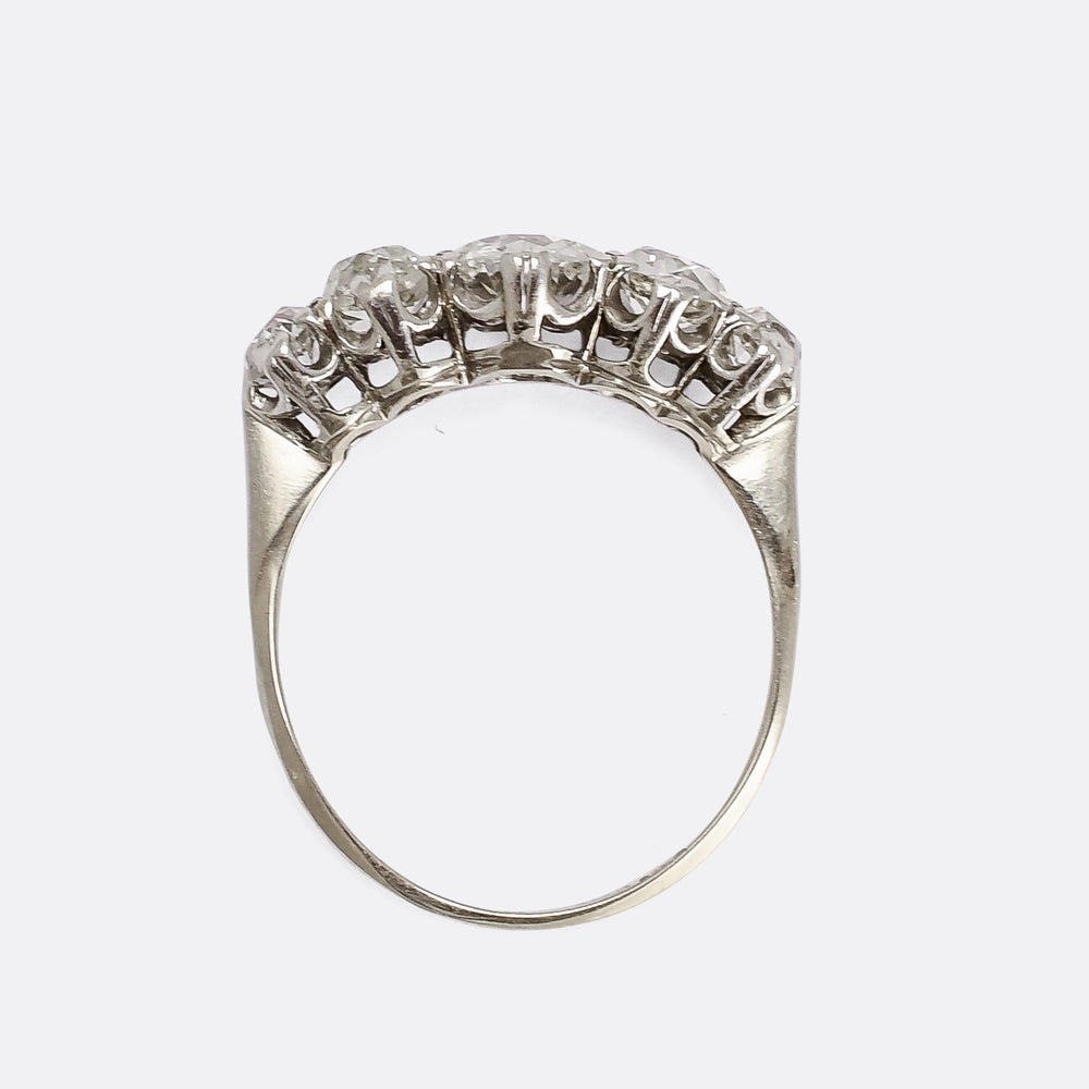 Art Deco 1.88ct Old Euro Diamond 5-Stone Ring