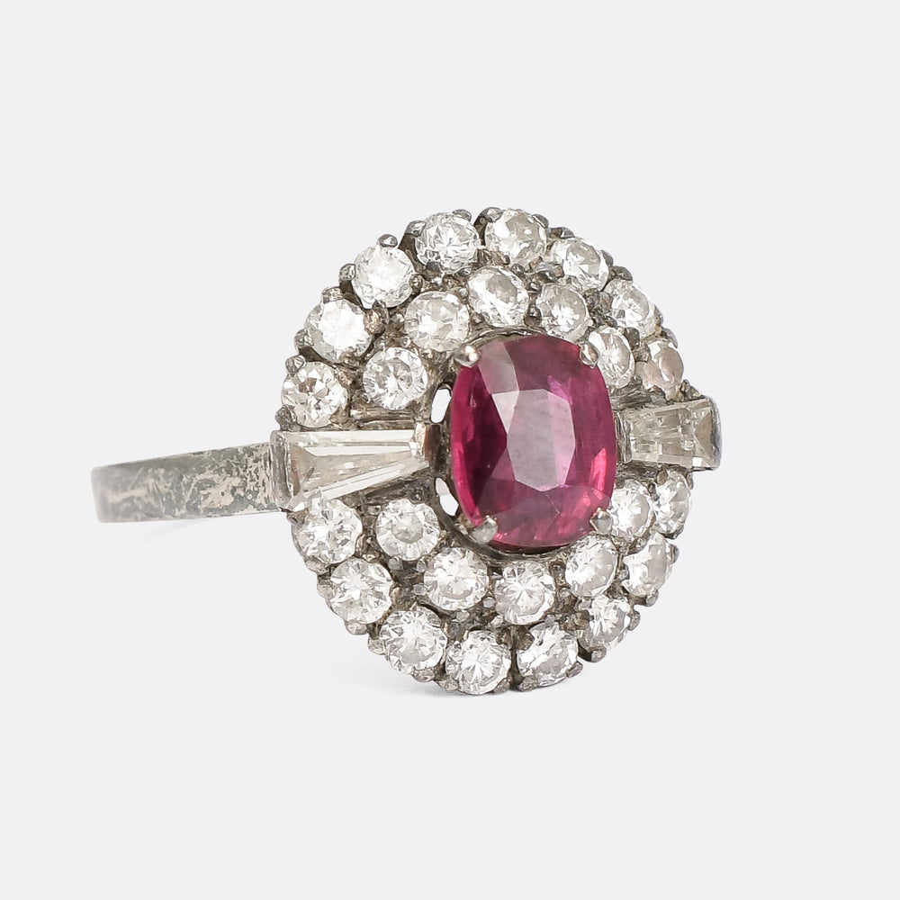 Art Deco 2.0ct Ruby & Diamond Cocktail Ring