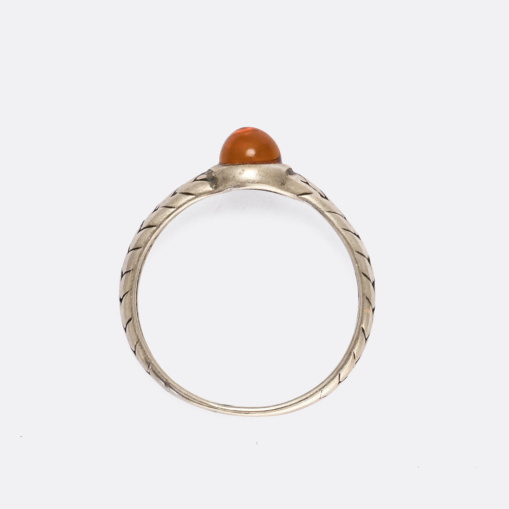 Art Deco Amber Solitaire Ring