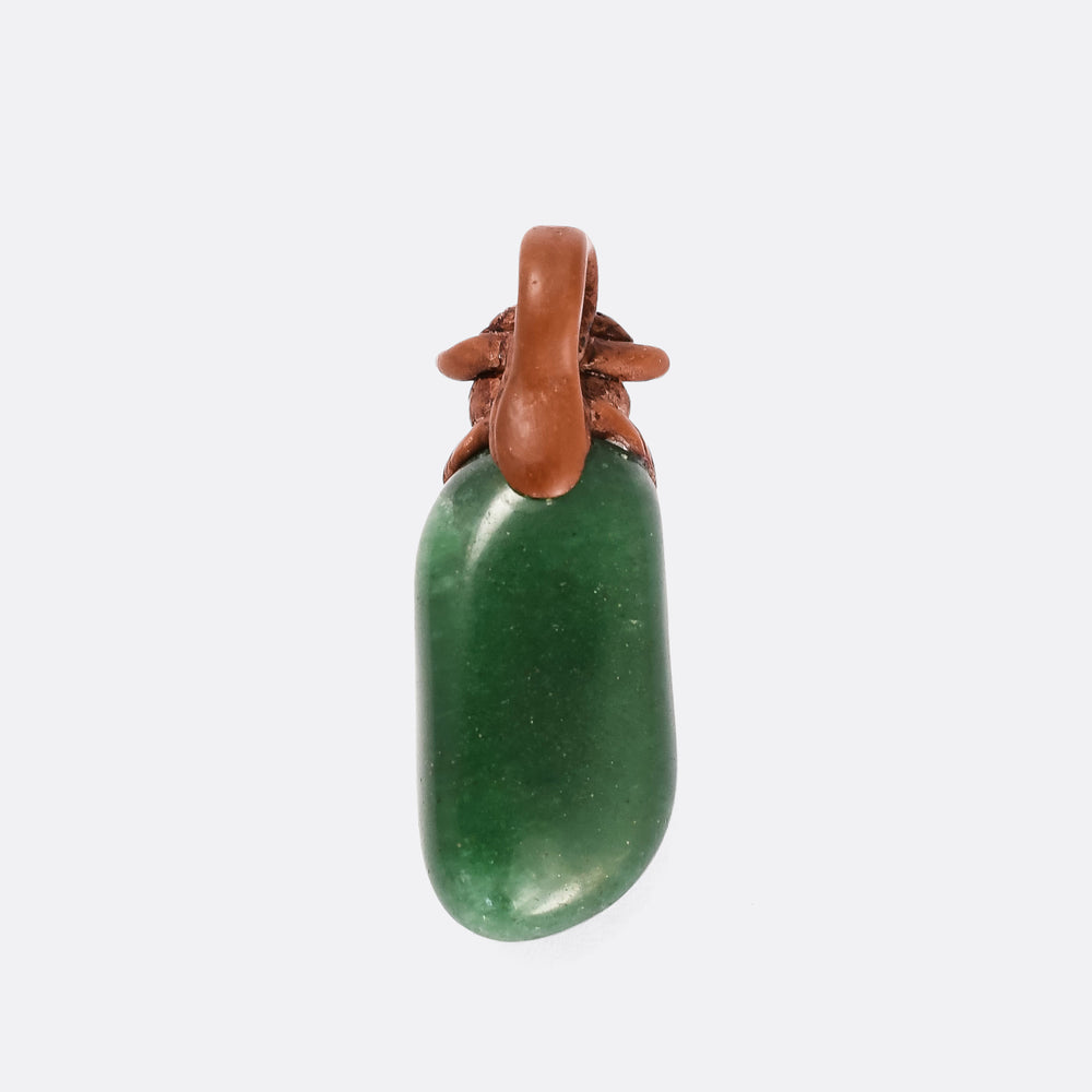 Art Deco Bakelite & Chalcedony Highland Coo Pendant