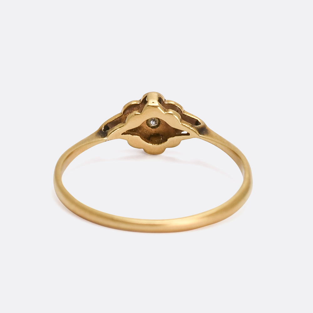 Art Deco Diamond & Platinum Rhombus Ring