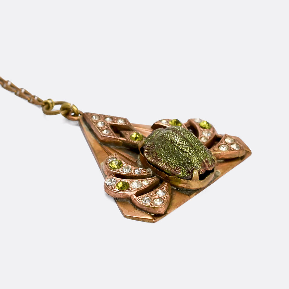 Art Deco Egyptian Revival Winged Scarab Pendant