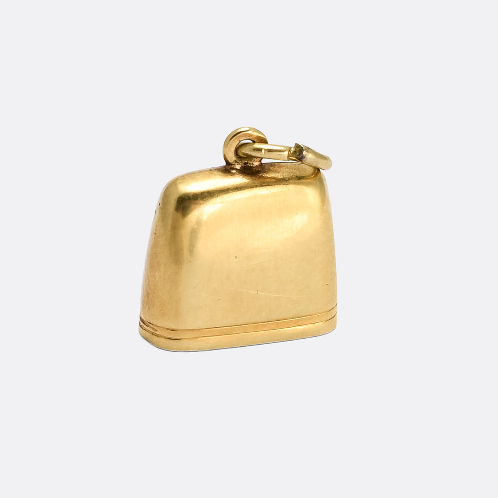 Art Deco Enamel Edelweiss Bell Charm
