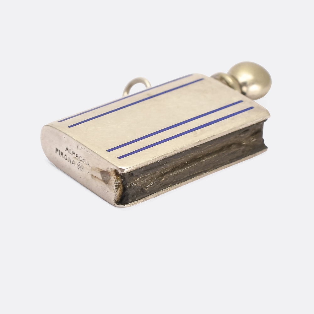 Art Deco Enamelled Book Striker Lighter Pendant