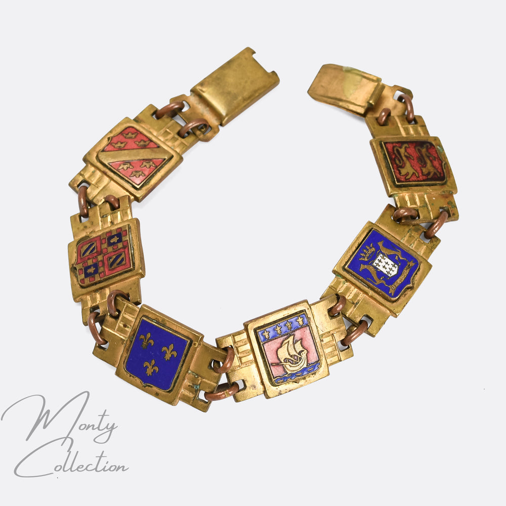 Art Deco French Heraldry Bracelet