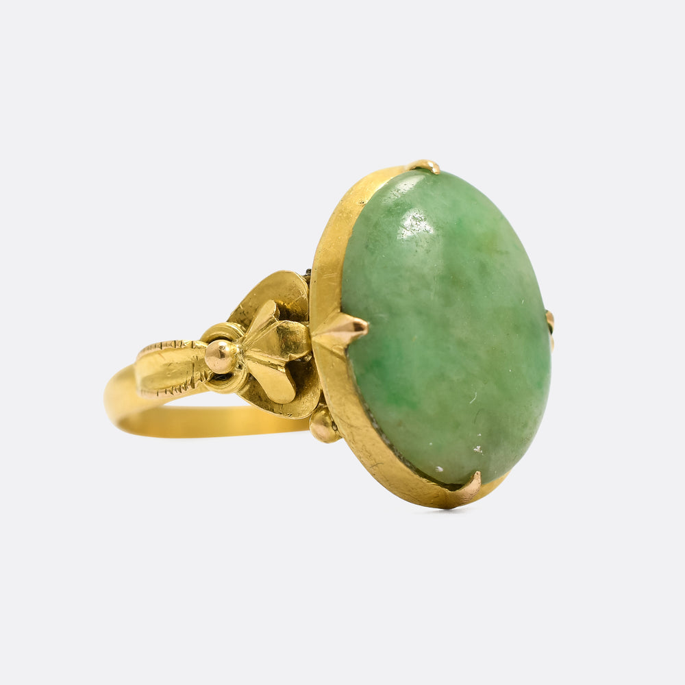 Art Deco Jade Cabochon Ring