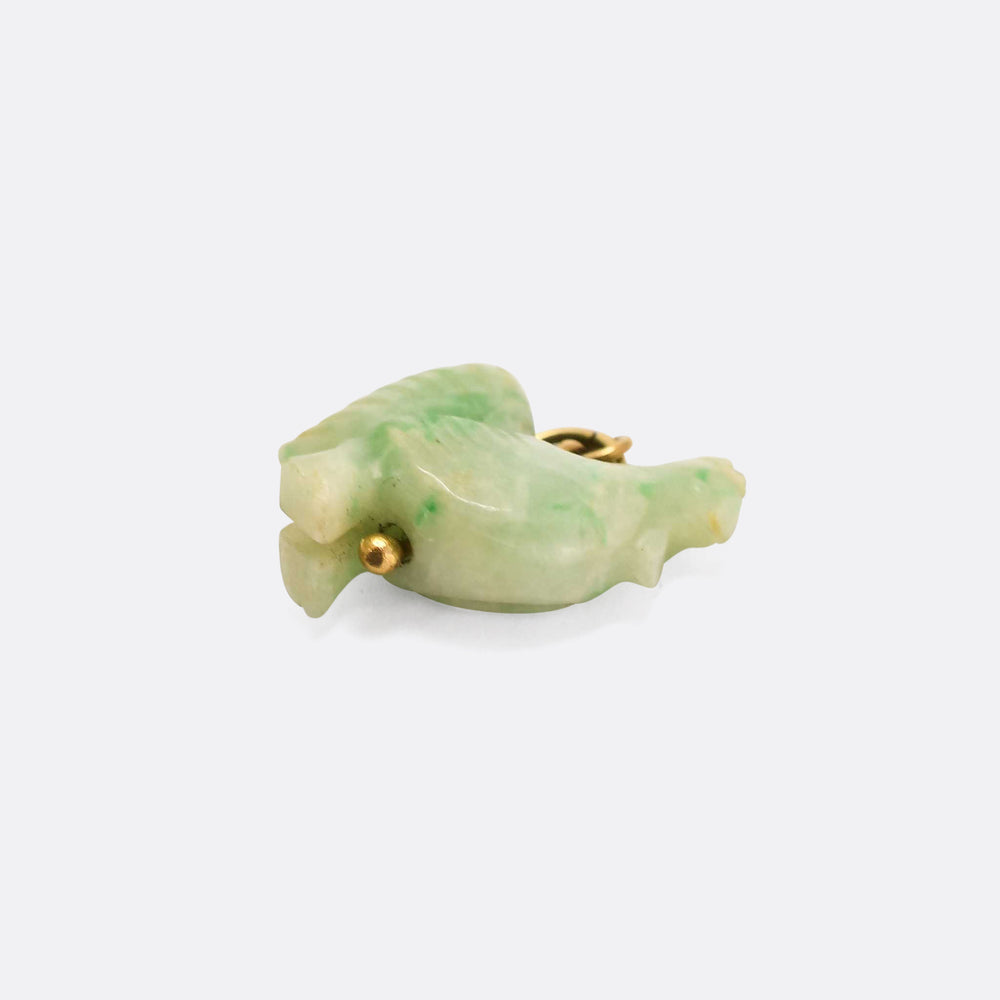 Art Deco Jade Rooster Pendant
