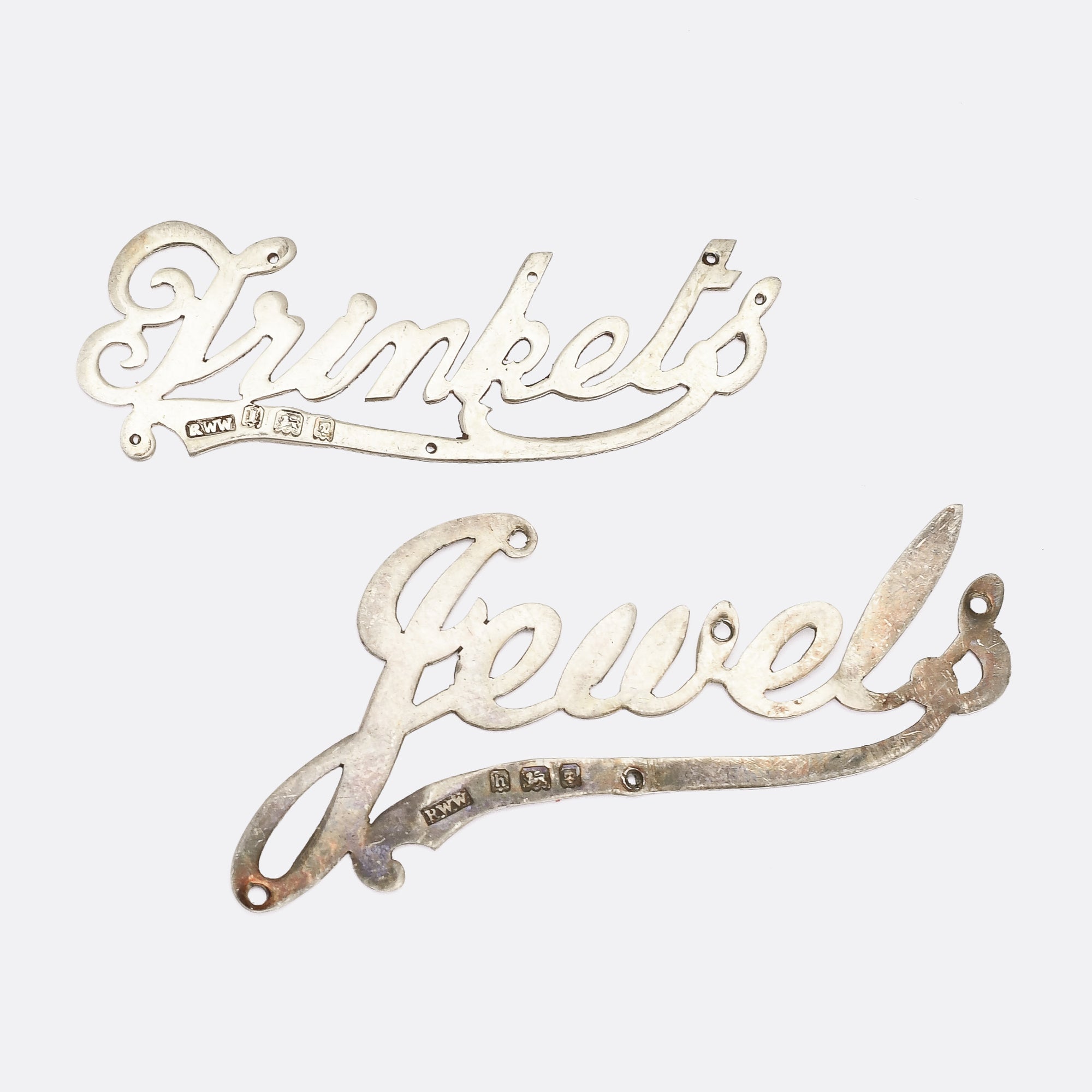 Trinket Label Art Deco Silver