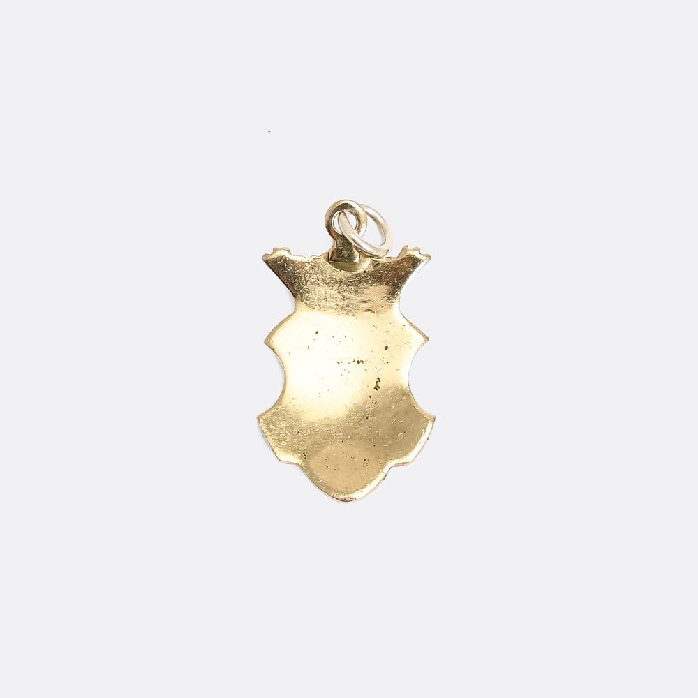 Art Deco White Horse Shield Charm