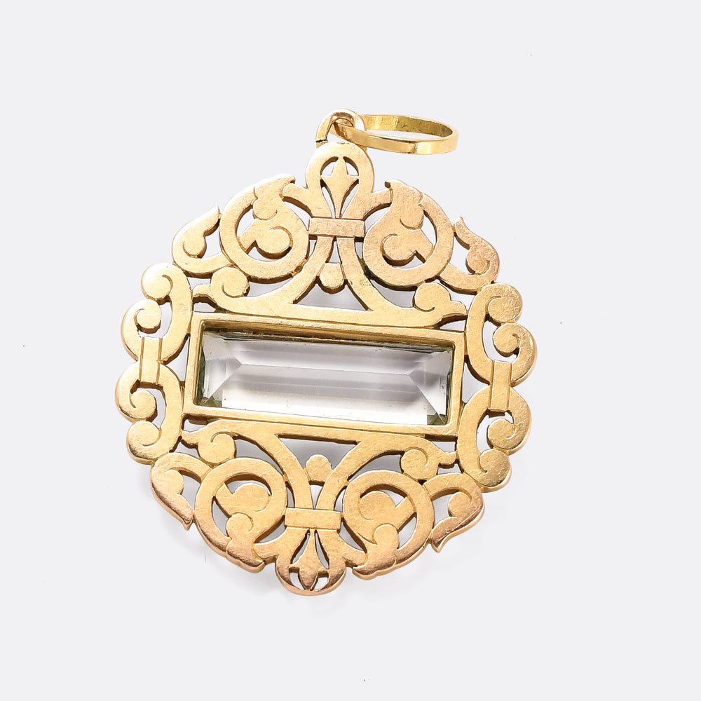 Art Nouveau 8.11ct Aquamarine Pendant
