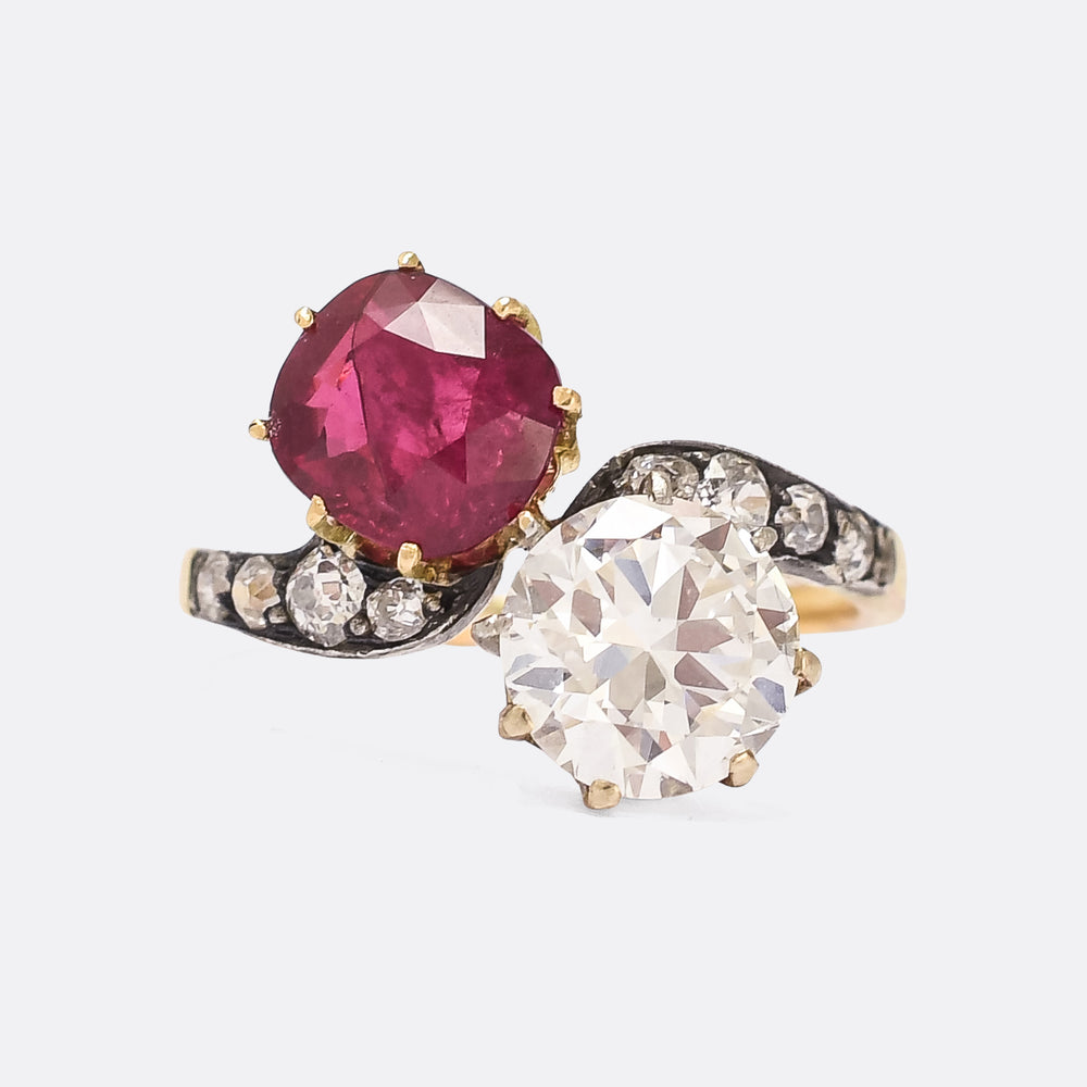 Art Nouveau Diamond & Burma Ruby 