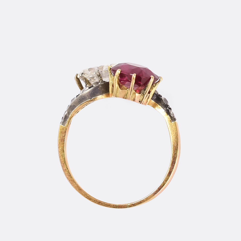 Art Nouveau Diamond & Burma Ruby 