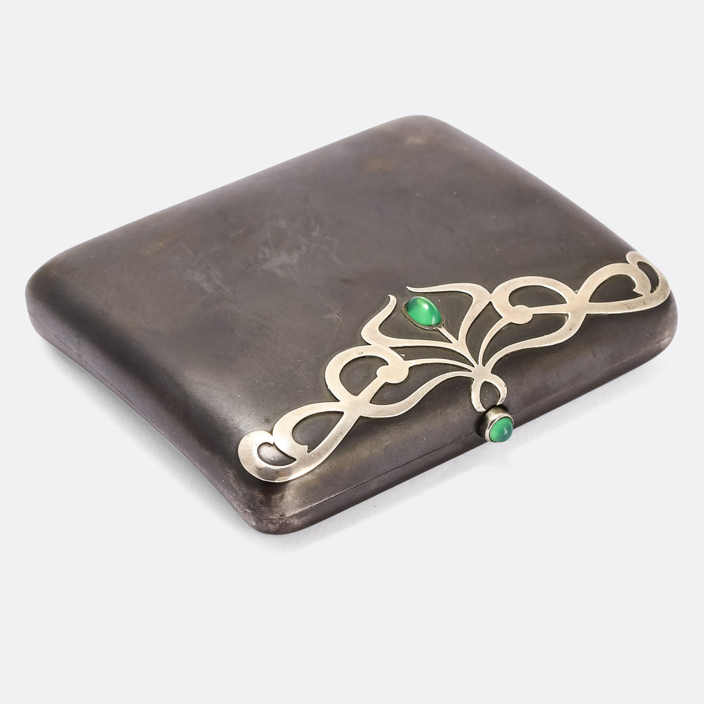 Art Nouveau Gunmetal Cigarette Case