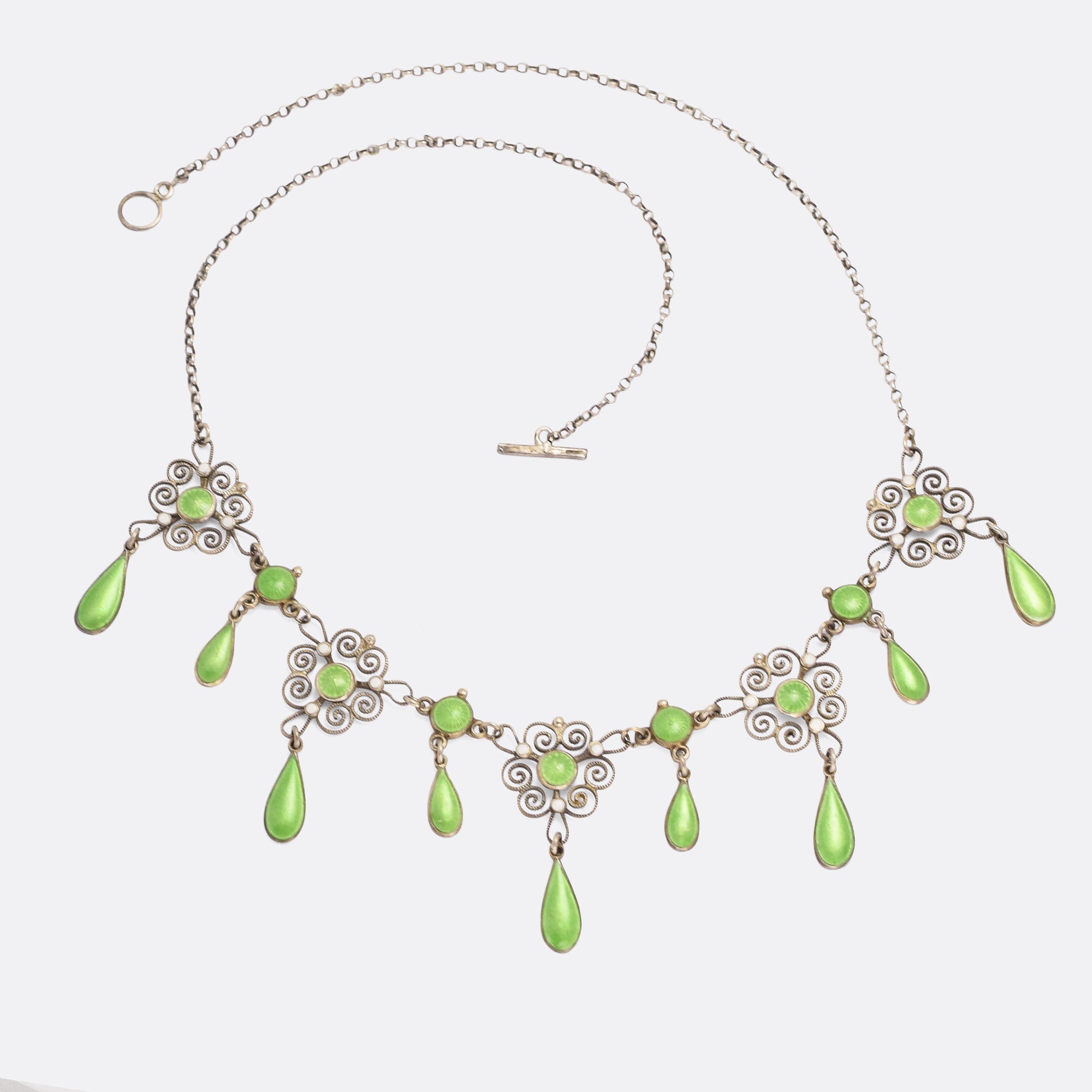 Art Nouveau Filigree Enamel Necklace by Marius Hammer – Butter