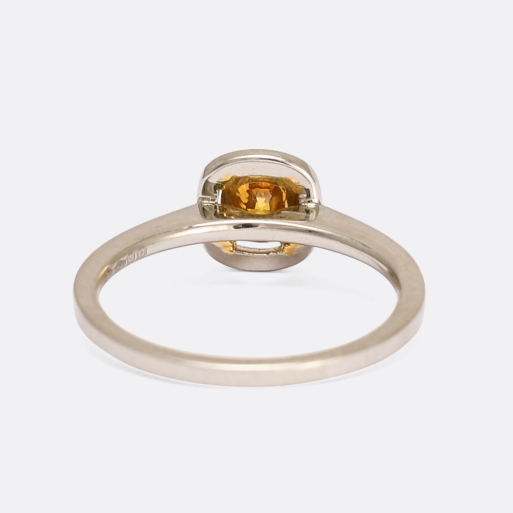 Contemporary .52ct Orange Diamond Solitaire Ring