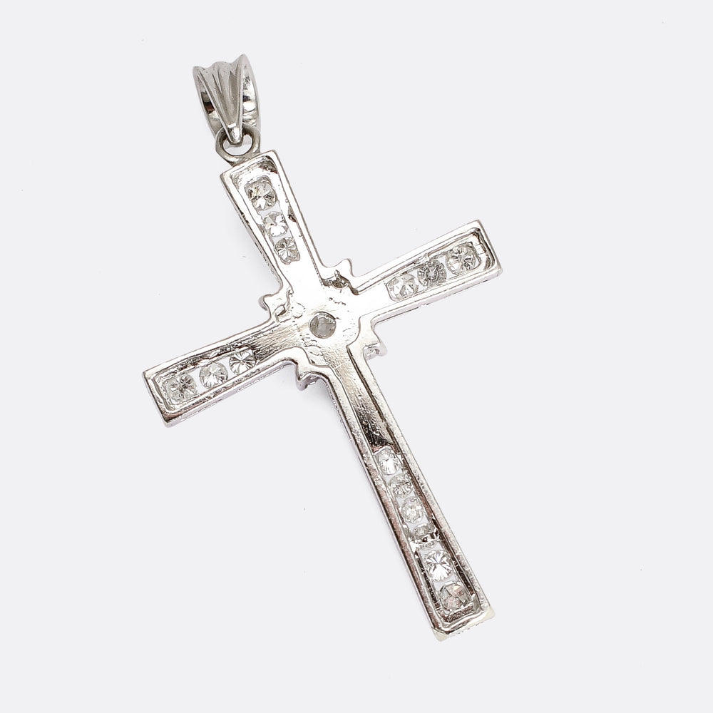Contemporary Diamond Cross Pendant