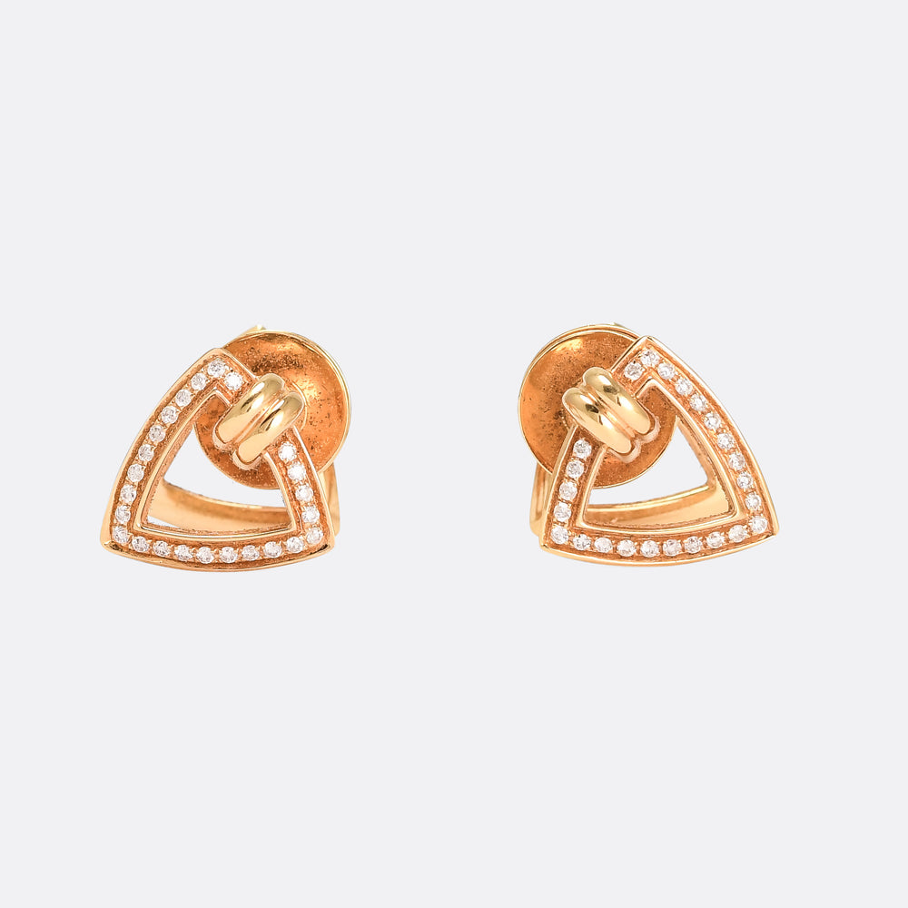 Contemporary Diamond & Rose Gold Mauboussin Cufflinks
