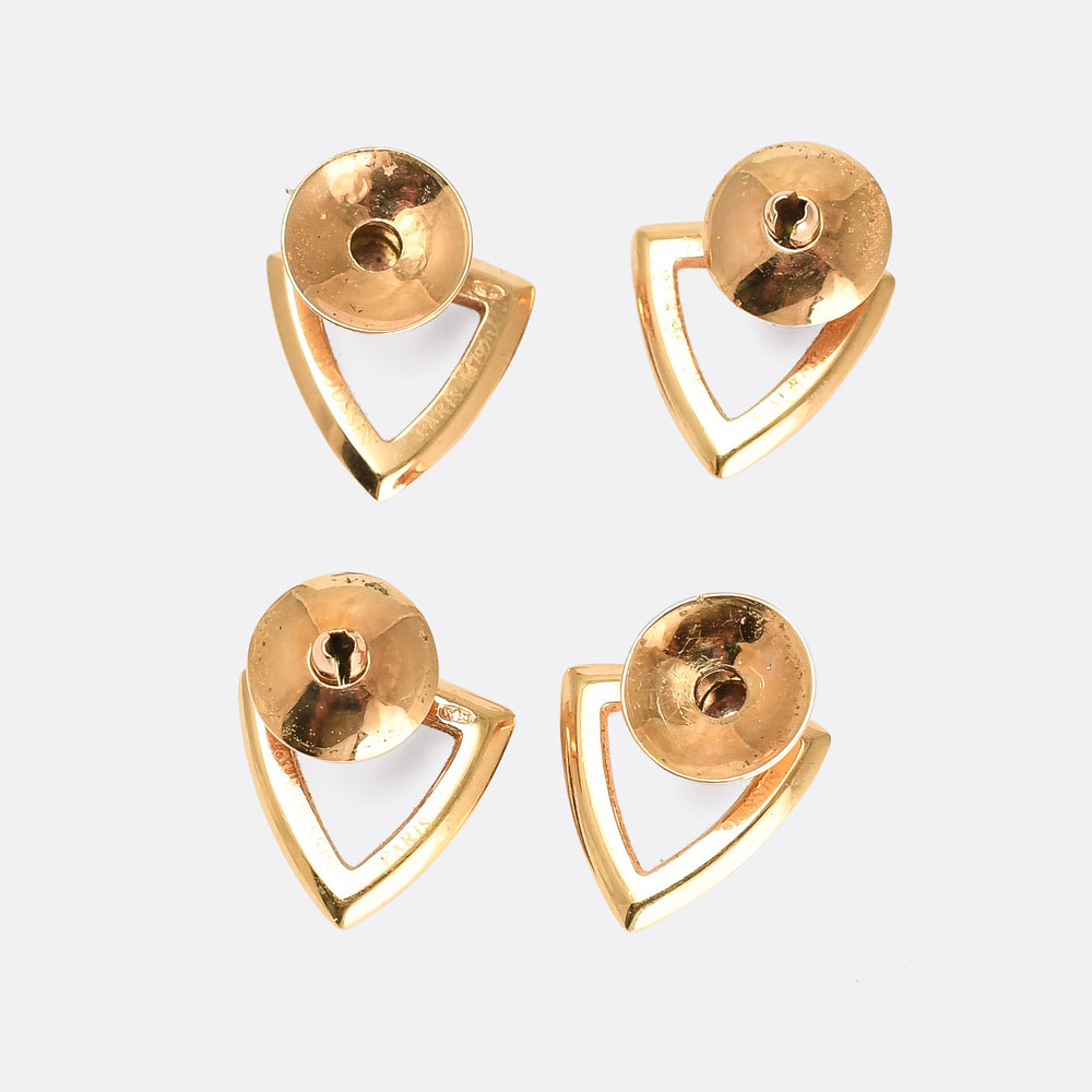 Contemporary Diamond & Rose Gold Mauboussin Cufflinks