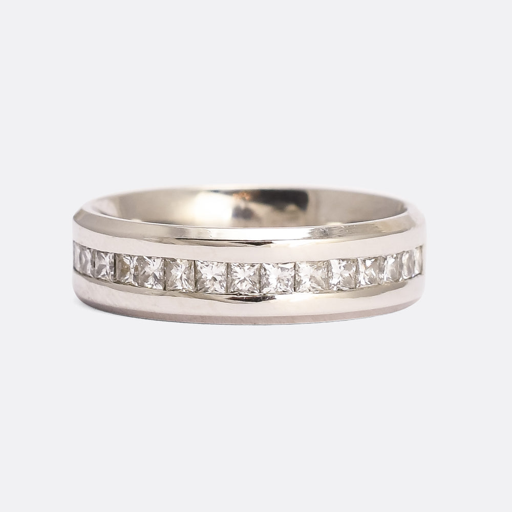 Contemporary Princess Cut Diamond Wedding Ring