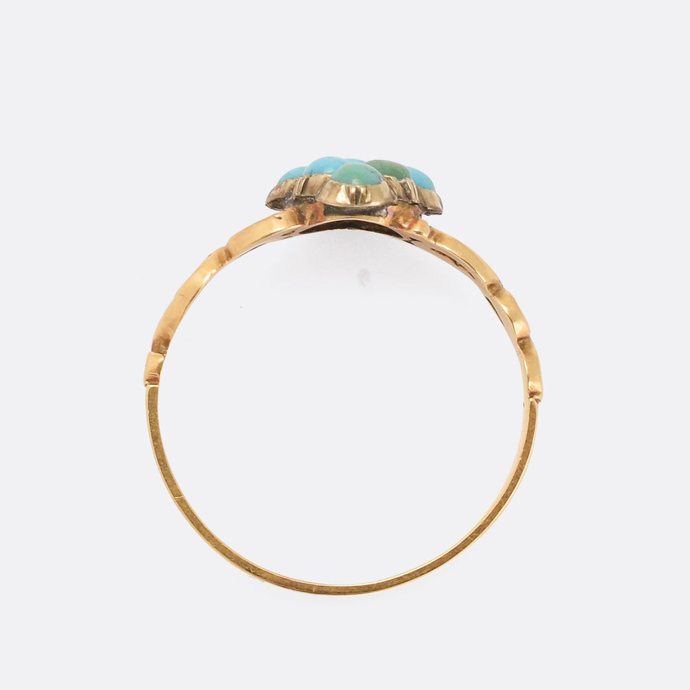 Early Victorian Turquoise Grape Bunch Ring