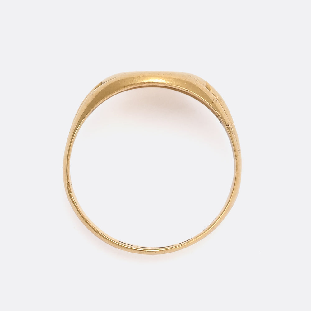 Edwardian 18k Gold Oval Signet Ring