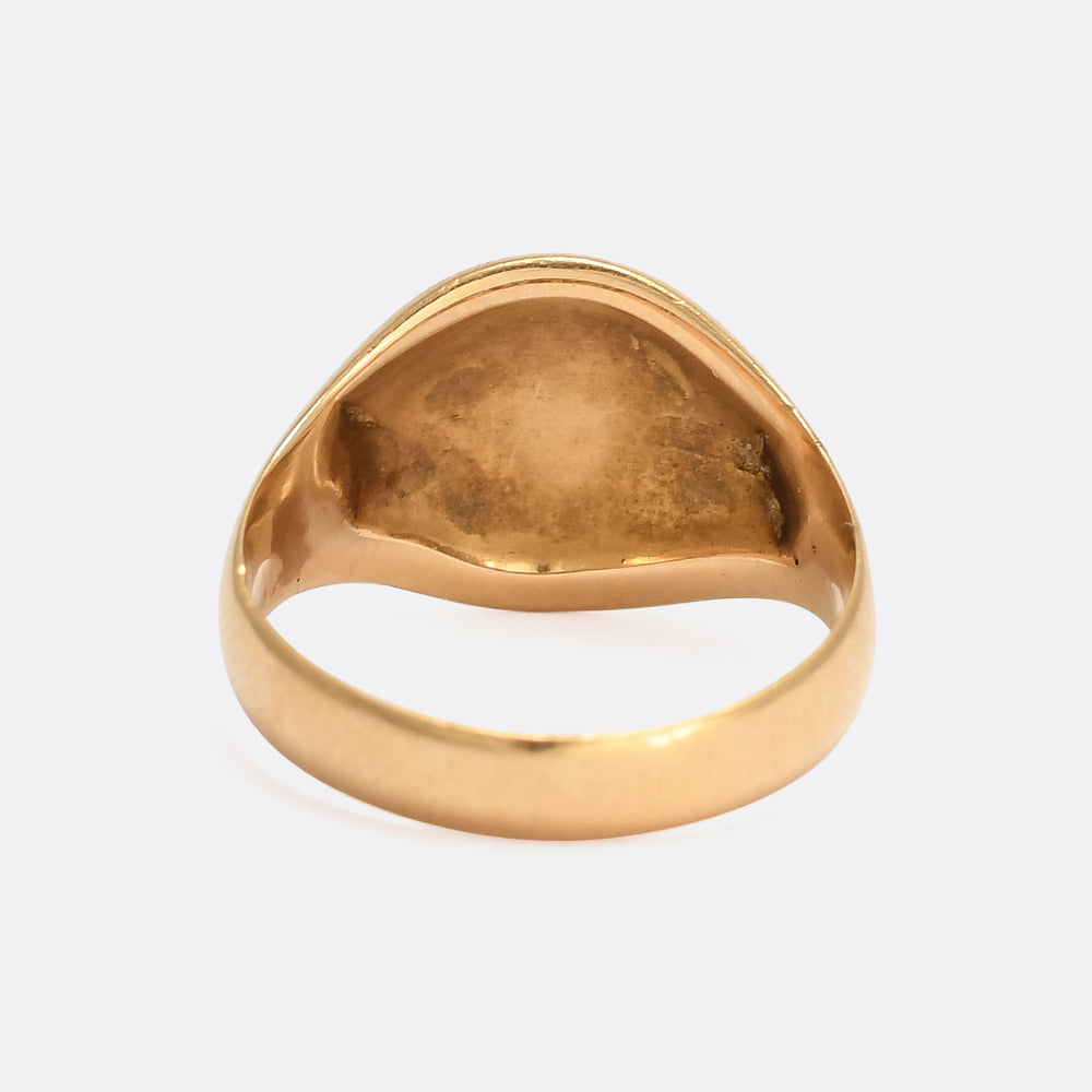 Edwardian 18k Gold Oval Signet Ring