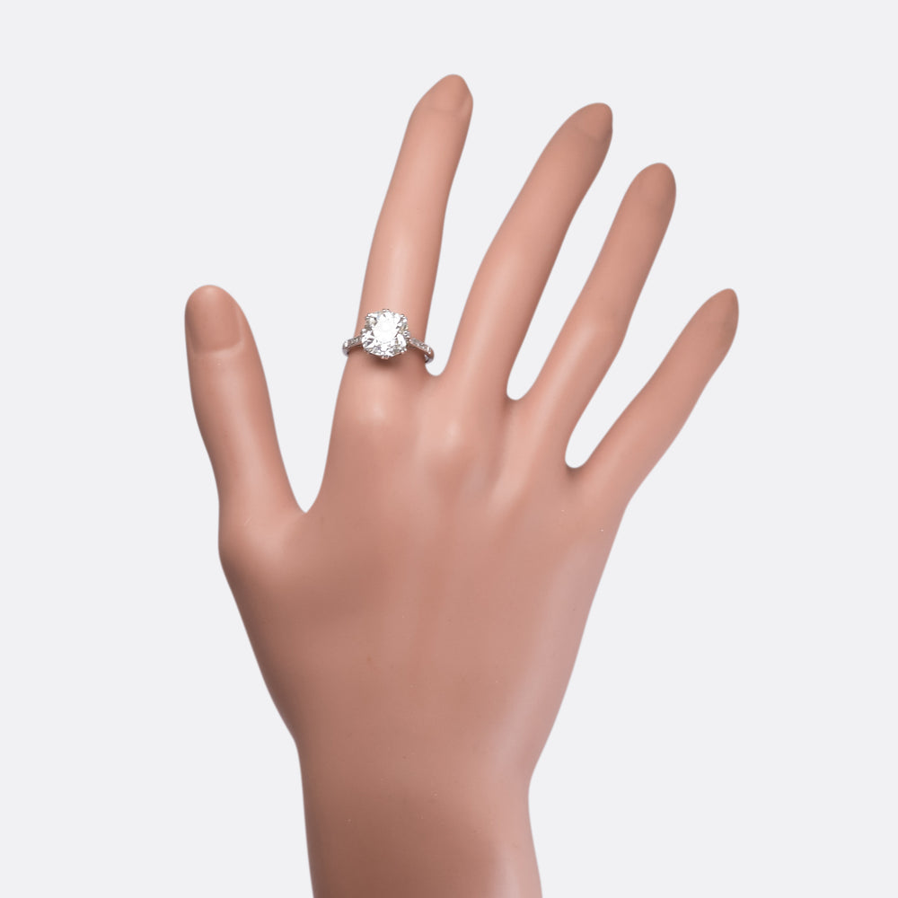 Edwardian 4.20ct Cushion Cut Diamond Engagement Ring