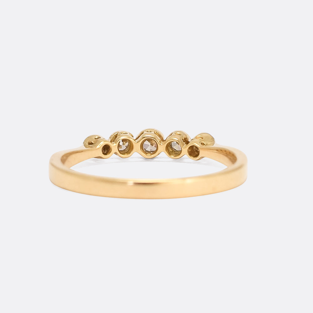 Edwardian Diamond 5-Stone Bezel Ring