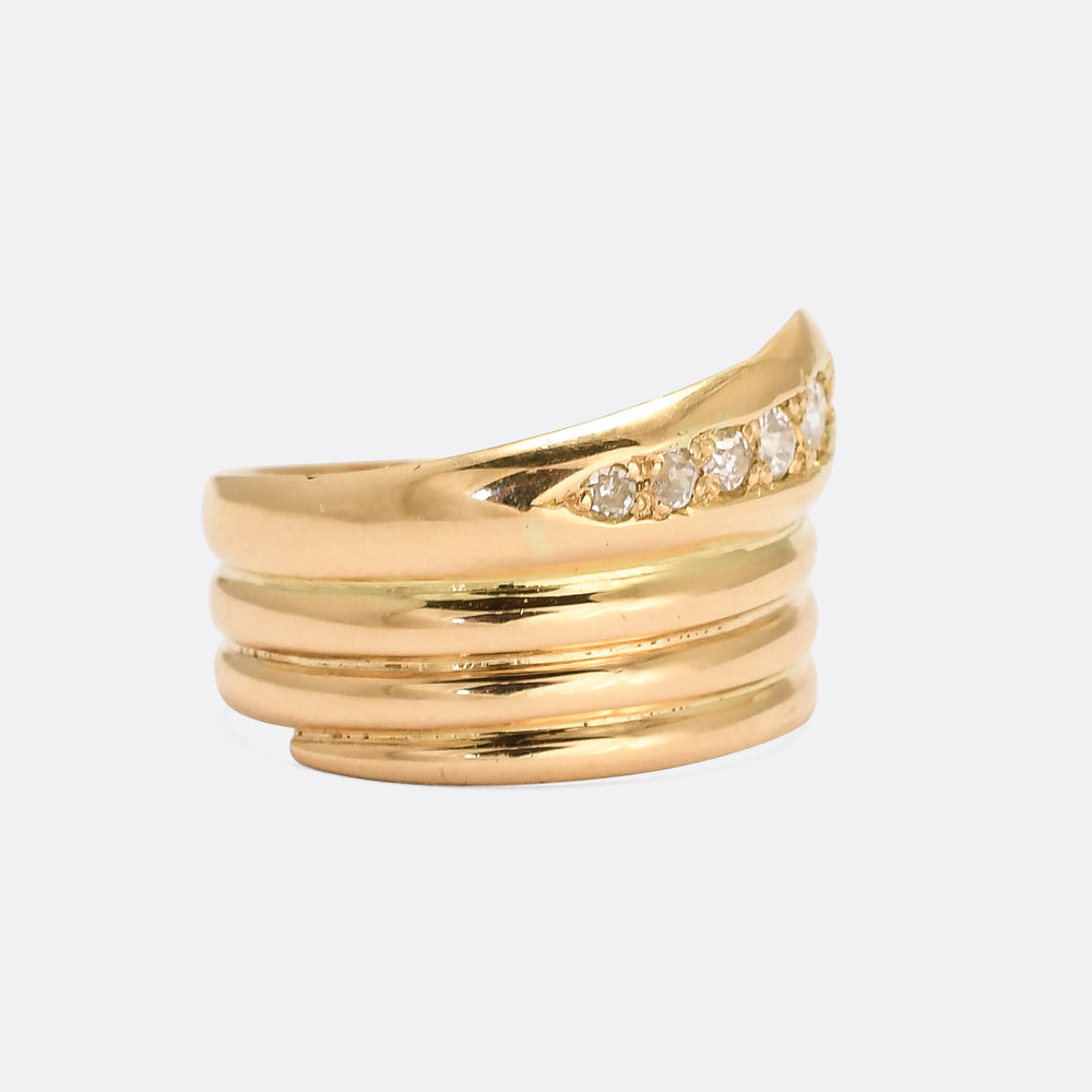 Edwardian Diamond Coiled Snake Ring