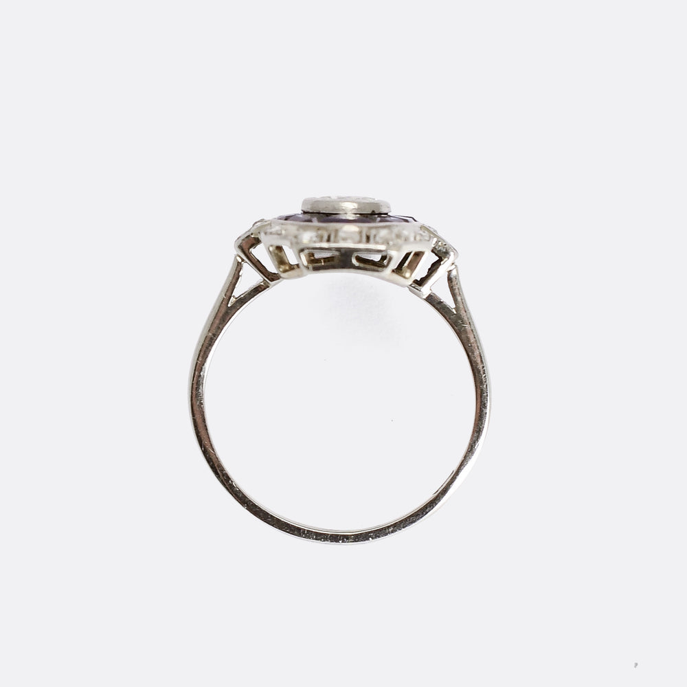 Edwardian Diamond & Sapphire Cluster Ring