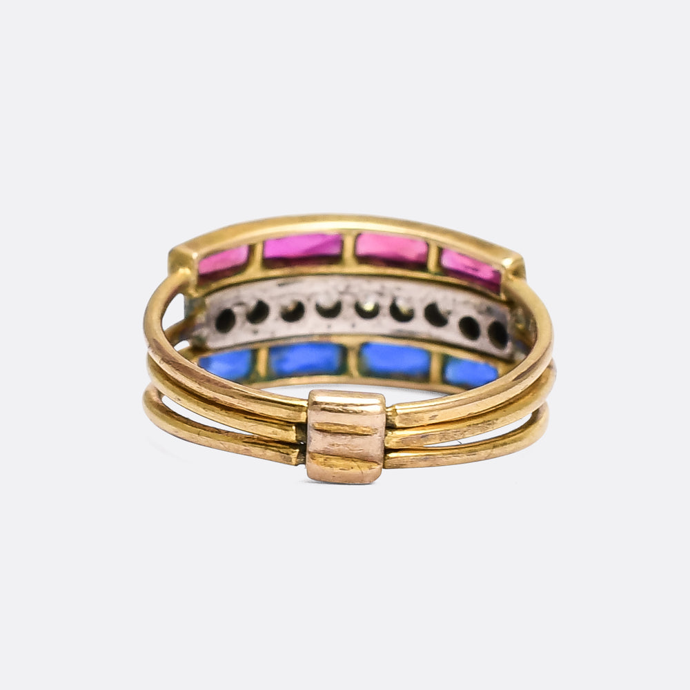 Edwardian Diamond, Sapphire & Ruby Harem Ring