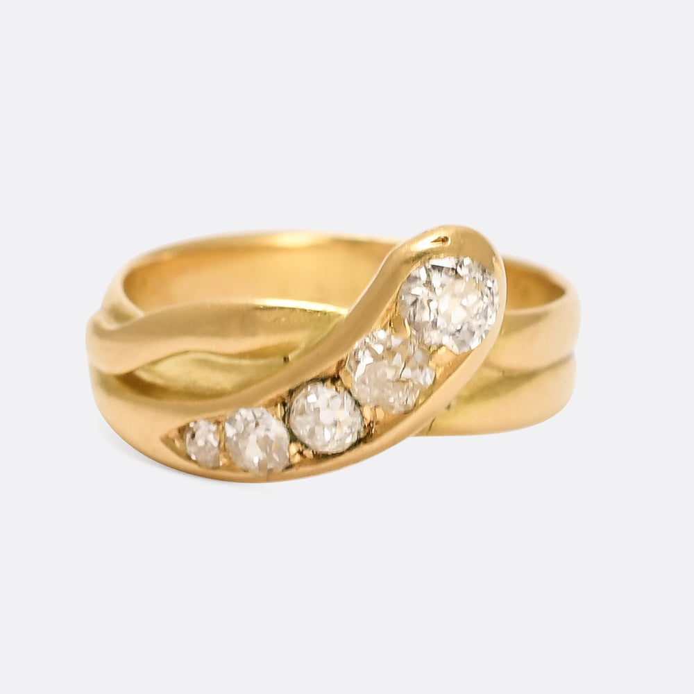 Edwardian OMC Diamond Serpent Ring