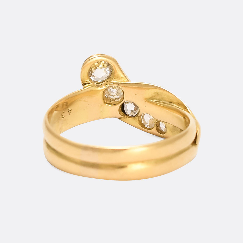 Edwardian OMC Diamond Serpent Ring