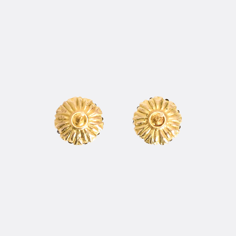 Edwardian Paste Flower Cluster Earrings