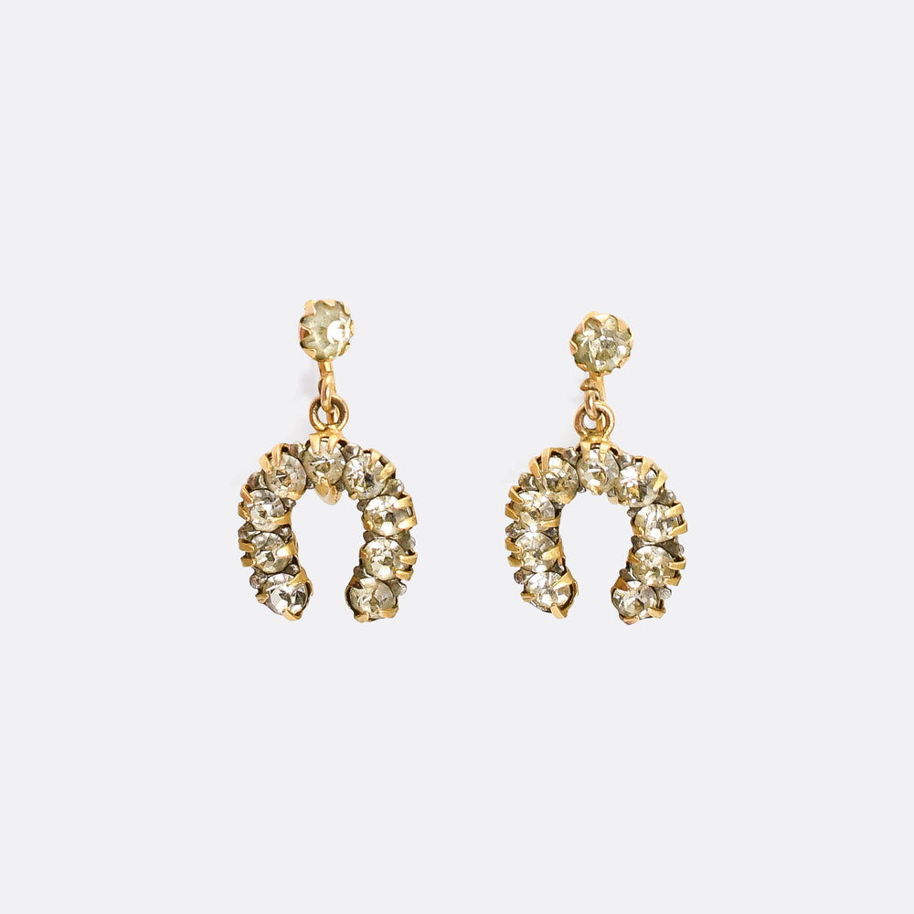 Edwardian Paste Horseshoe Earrings