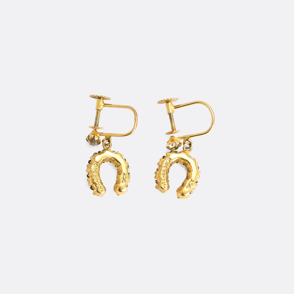 Edwardian Paste Horseshoe Earrings